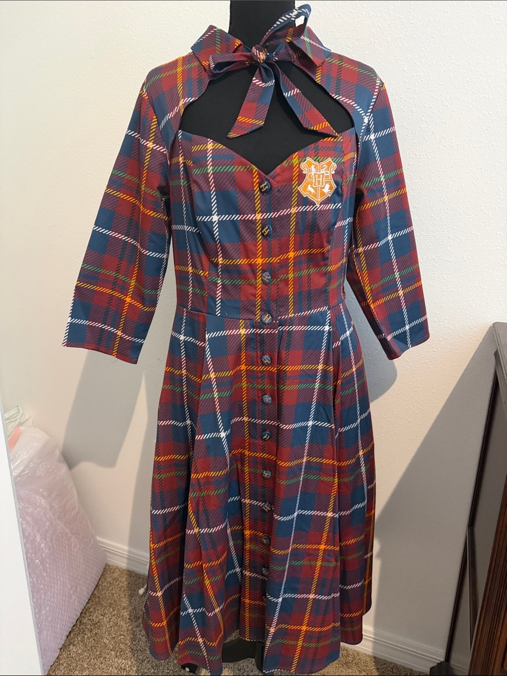 Harry Potter Hogwarts plaid retro dress